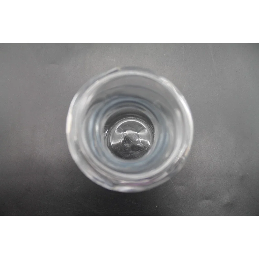 Clear Handmade Glass Bud Vase Heavy Rounded Bottle Thick Rolled Rim 4.5